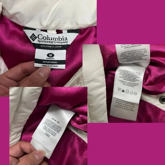 Columbia Vest Womens Medium White Omni-Shield Quilted Insulated Full Zip Puffer - Picture 5 of 8